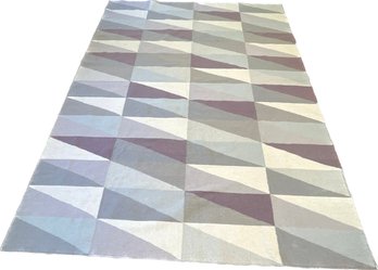 Triangular Pattered Wool Woven Rug