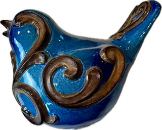 Large Stoneware Glazed Bird Decor