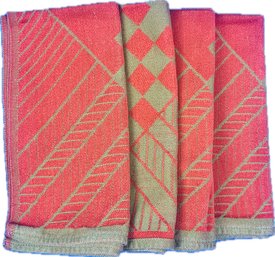 Georg Jensen Jacquard Weave - Mid Century Dinner Napkins - Signed 'Georg Jensen Made In Kolding, Denmark'