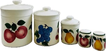 CKAO Hand Made Kitchen Canisters With Matching Salk/pepper Shakers