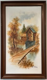 Original Painting By W Zeller - Mill And Mill Pond