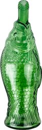 Vintage Green Glass Fish Bottle