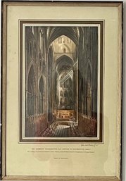 Frank Beresford Signed Lithograph: The American Thanksgiving Day Service In Westminster Abbey Be