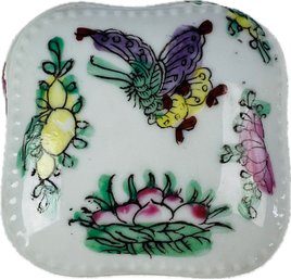 Vintage Chinese Porcelain Trinket Box - Signed On Base
