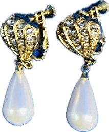 Vintage Napier Drop Earrings - Signed 'Napier'