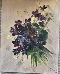 Violets - Original Painting On Canvas - Unframed