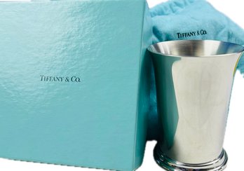 Tiffany & Co Pewter Cup With Dust Bag & Box - Immaculate With Corp Logo Insignia  - Signed 'Tiffany & Co'