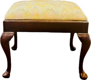 Upholstered Queen Anne Style Foot Stool