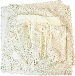 Hand Made Lace Dinner Napkins - Polyester Fabric