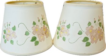 Matching Cut-out & Hand Painted Parchment Lamp Shades -  Approx. 7' Height X 8.25' Width