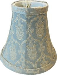 Small Damask Candelabra Lamp Shade-  Approx. 5.5' Height X 6' Width - Blue & Tan