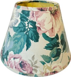 Fabric Lamp Shade - Approx. 7.75' Height X 10' Width - Chintz Cabbage Rose Design