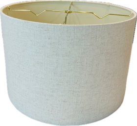 Linen Drum Lamp Shade-  Approx. 10.5' Height X 16' Width - Neutral Color