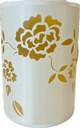 Fabric Cylinder Lamp Shade With Cut-out Floral Design -  Approx. 11' Height X 8' Width - Sateen Finish