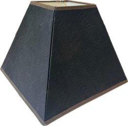 Moire Lamp Shade-  Approx. 9.75' Height X 12' Width - Black With Brown Accent