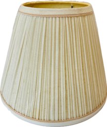 Linen Lamp Shade-  Approx. 8.25' Height X 10' Width - Gathered Pleat Design - Neutral Color With Accent Trim