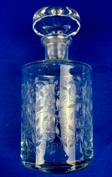 Vintage Acid Etched Crystal Decanter - 'Leaves' Pattern By American Cut