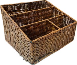 Woven Wicker Basket Desk Storage