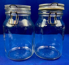 Vintage Italian Oversized Mason Jars - Signed 'Made In Italy - Natura'