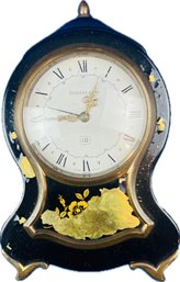 Tiffany & Co Vintage Clock In Enamel & Brass Case - Signed 'Tiffany & Co Swiss Made'