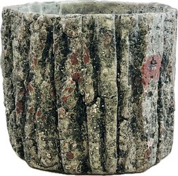 Faux Bois Concrete Cache Pot