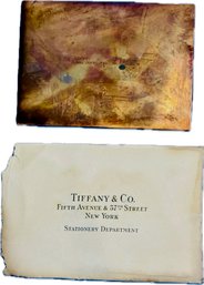 Tiffany & Co Copper Stationery Plate With Original Paper Envelope