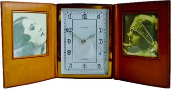 Vintage Collectible 'Henry Sochard' Leather Bound Travel Clock Signed 'Fotoclock - Sochard' - Fantastic Piece!