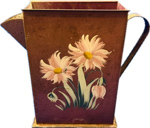 Vintage Hand Painted Toleware Watering Can