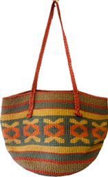 Woven Multi Colored Tote Bag