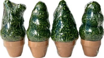 New! Never Used Or Opened! Topiary Candles In Ceramic Pots