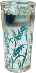 Mid Century Turquoise Wheat Juice Glass