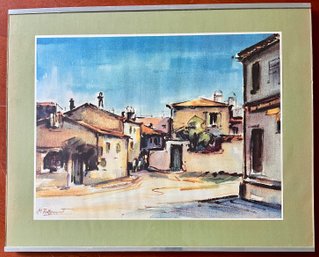 Framed Watercolor - Signed M Rottermunt - 20 Wide X 16 High - Modern Glass And Metal Frame