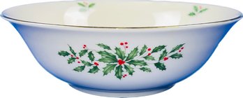 Lenox Porcelain 'Holiday' Pattern Serving Bowl - - Signed 'lenox Holiday'