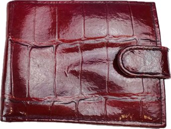 Vintage Leather Crocodile Style Wallet With Change Purse