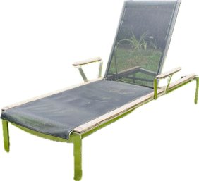 Teak And Metal Lounge Chair