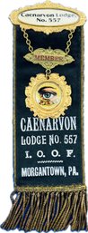 Vintage Caernarvon Lodge No. 557 Morgantown PA Ribbon With Signed Medals & Detailing