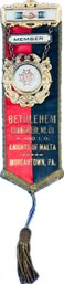 Vintage Bethlehem Knights Of Malta Bethlehem, PA Ribbon & Metals With Original Envelope