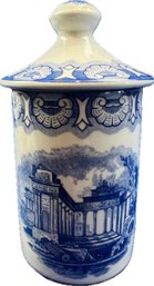 English Spode Porcelain Spice Jar - Signed 'Blue Room' Collection