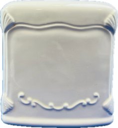 Ceramic Tissue Box - White Glaze With Scroll Detailing - Signed 'Springs'