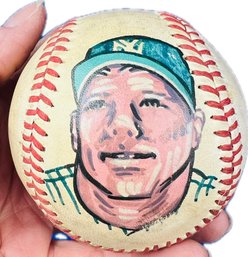 Mickey Mantle Hand-painted Baseball