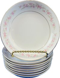 Fine China Of Japan Minuet Pattern 8671 Floral Gold Edge - Set Of Eight - 5.75' Bowls