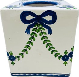 Hand-painted Portuguese Tissue Box Cover - Signed Dulce