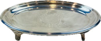 Vintage English Silver Plated Footed Tray - Signed 'Barker Ellis Made In England'