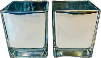 Reflective Mercury Glass Style Floral Pots