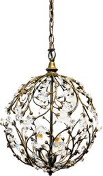 Gold Tone & Crystal Sphere Chandelier  - Signed 'Curry & Co'