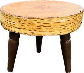 Handmade Birch Bark Wooden Tripod Stool