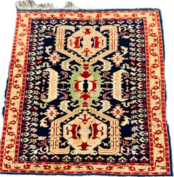 Tribal Geometric Rug - 4 Ft 3 Inches X 4 Ft 8 Inches - Possibly Kazak