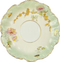 Antique Hand Painted French Limoges Porcelain Saucer - Signed 'Limoges France'