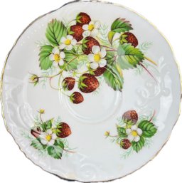 Vintage Hammersley English Porcelain Christmas Strawberry Saucer