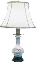 Vintage Hand Painted Table Lamp With Coordinating Shade